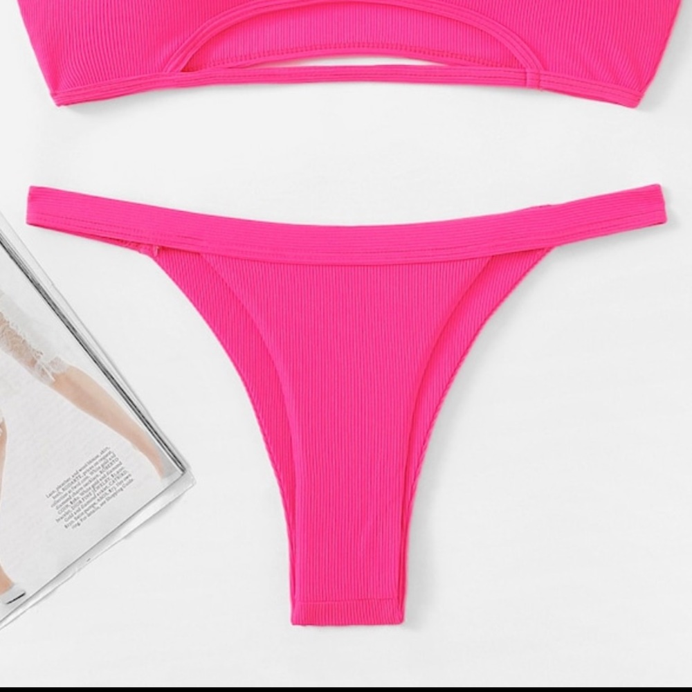 Shein Hot Pink Tanga Bikini Bottoms